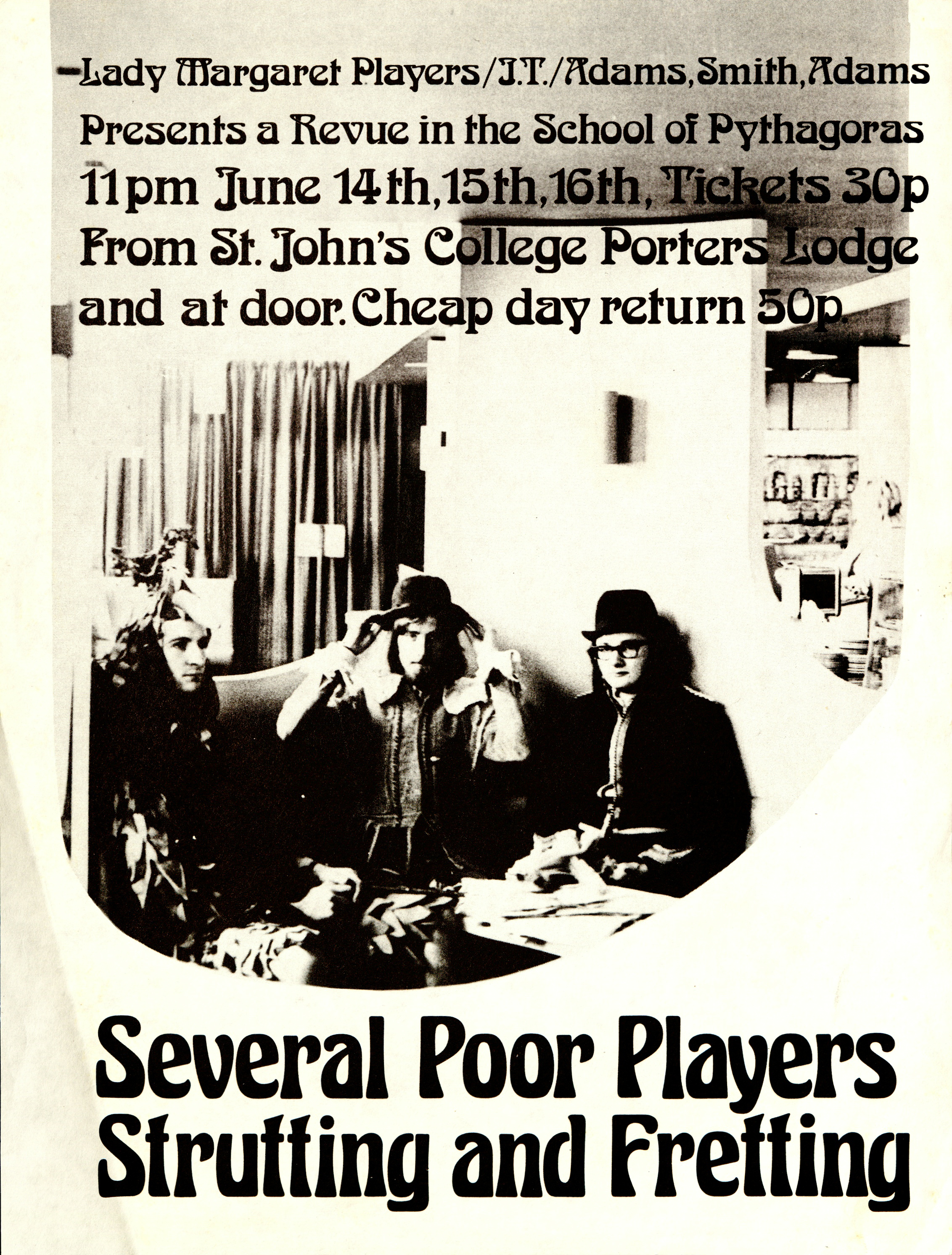Lady Margaret Players poster owned by Douglas Adams
