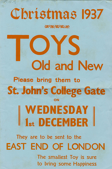 A poster asking for toy donations