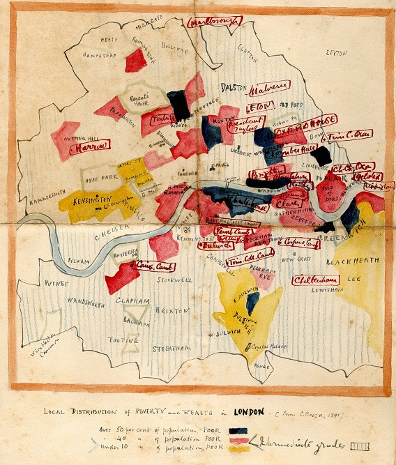 Poverty map of London, 1917